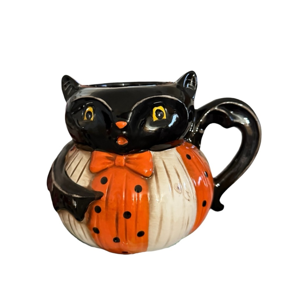 Johanna Parker pumpkin peep bat mug NEW
